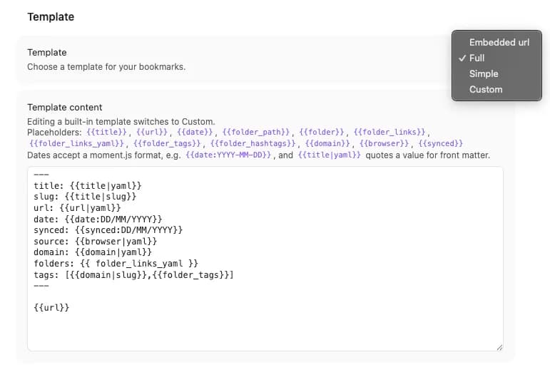 Bookmarks Sync screenshot