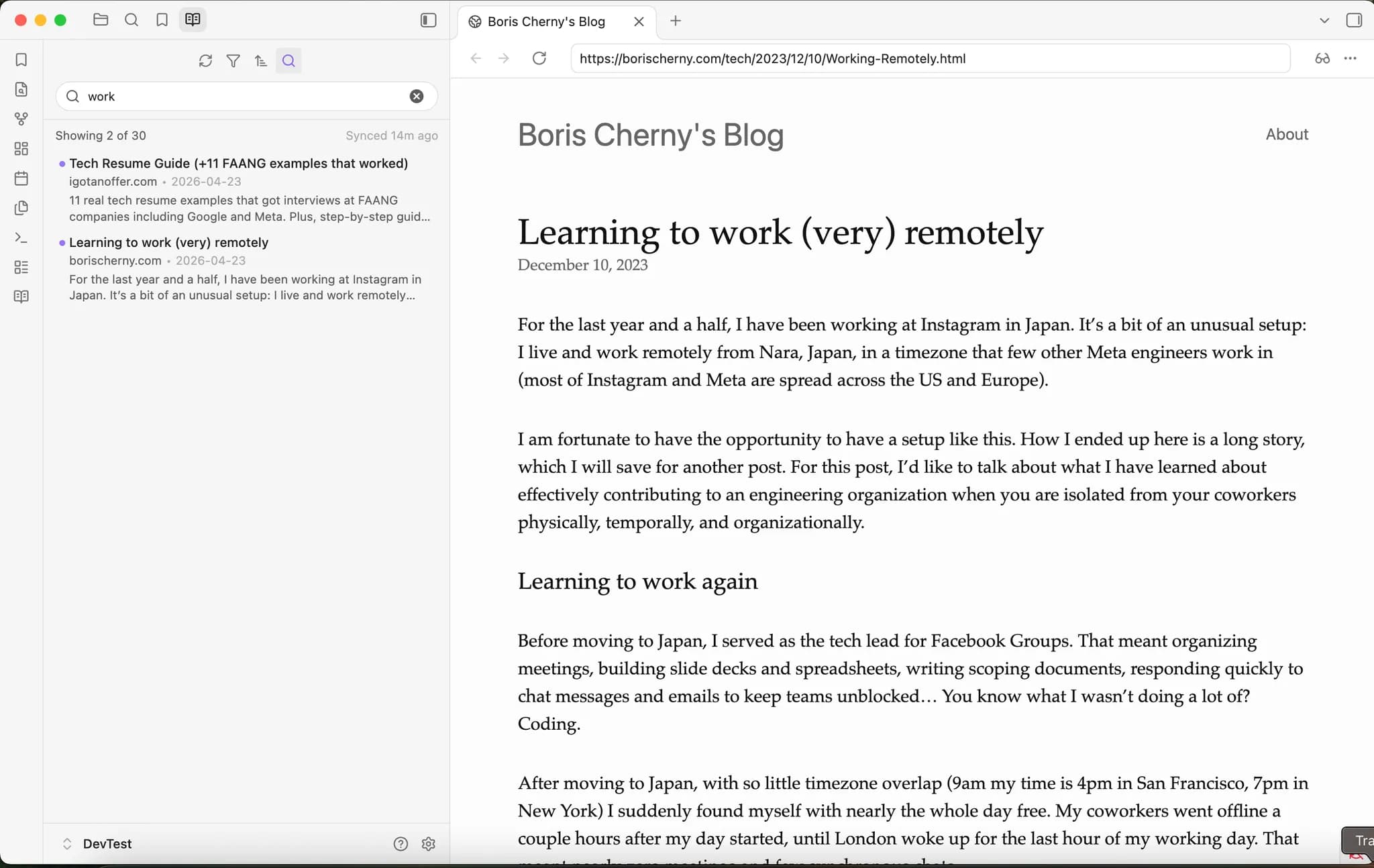 Reading List screenshot