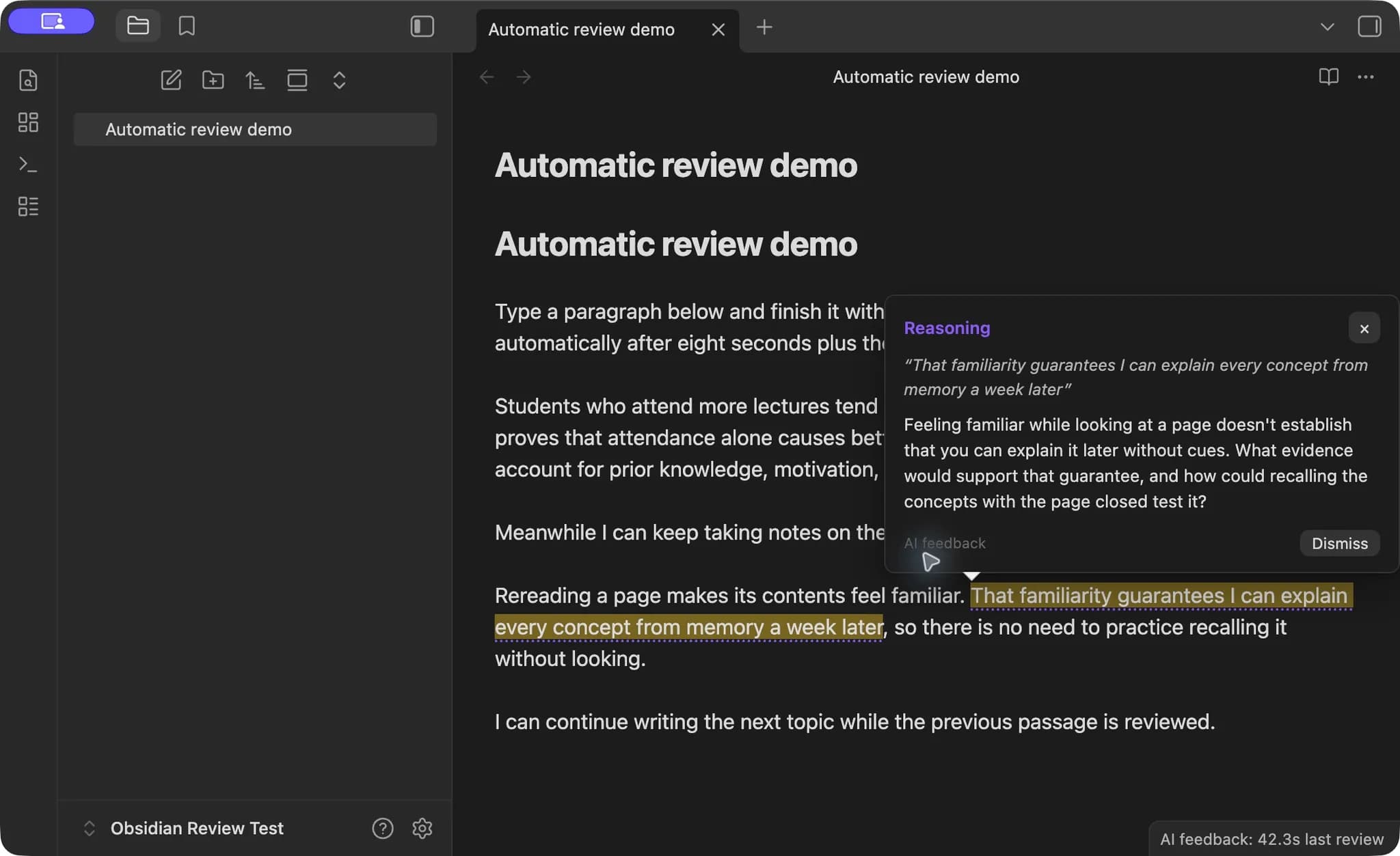 Automatic Paragraph Review screenshot