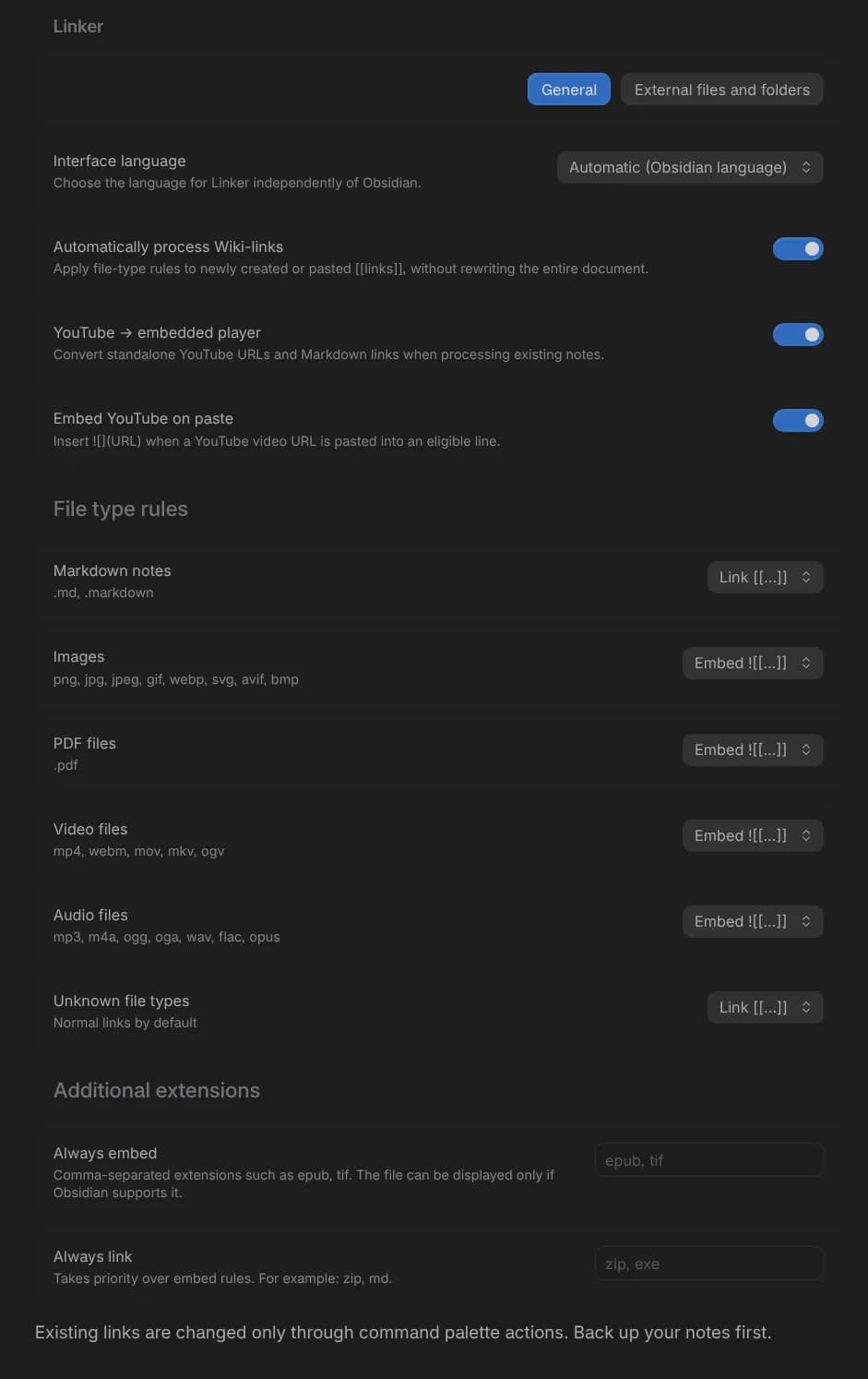 Linker screenshot