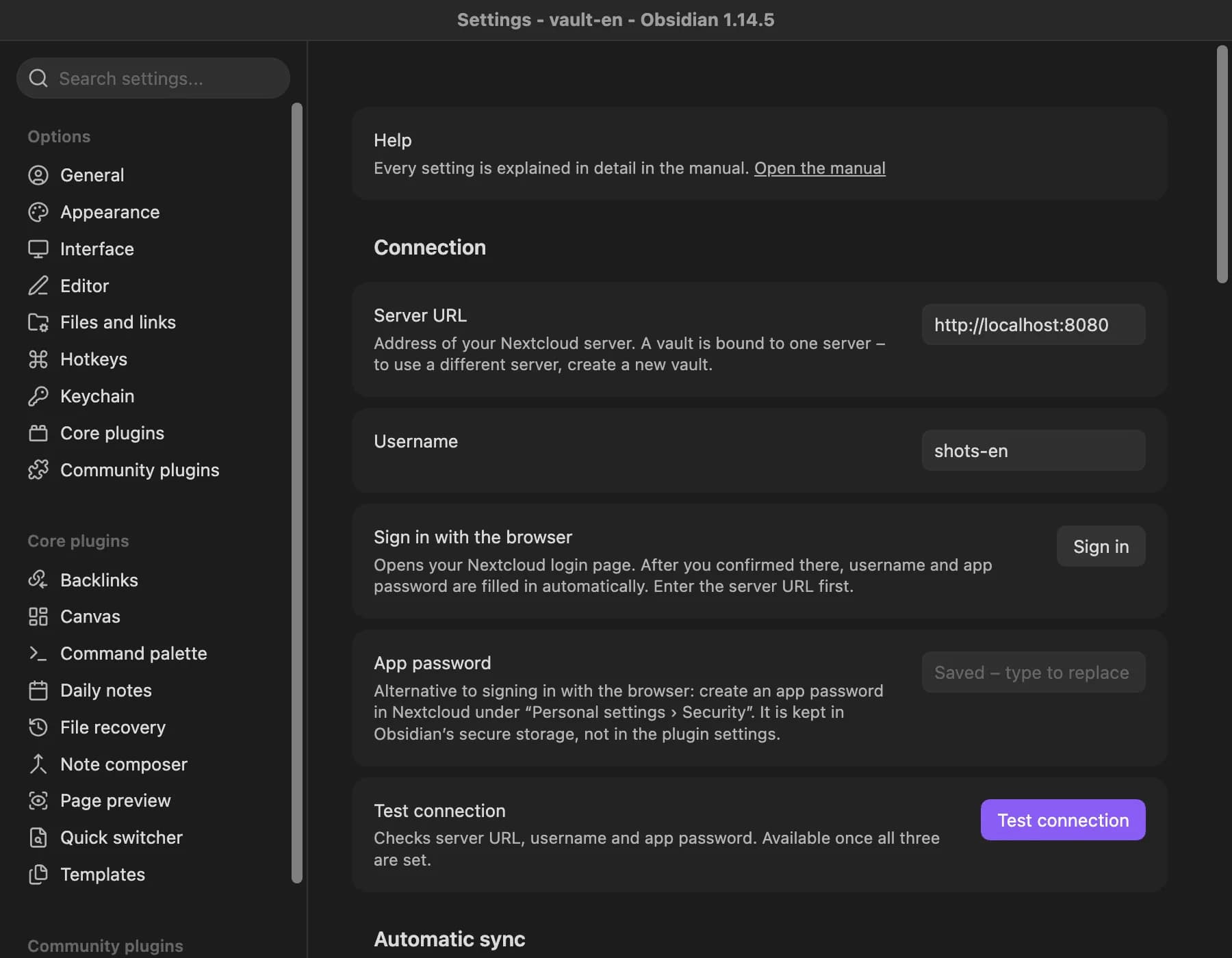 Nextcloud Collectives Sync - Obsidian Plugin
