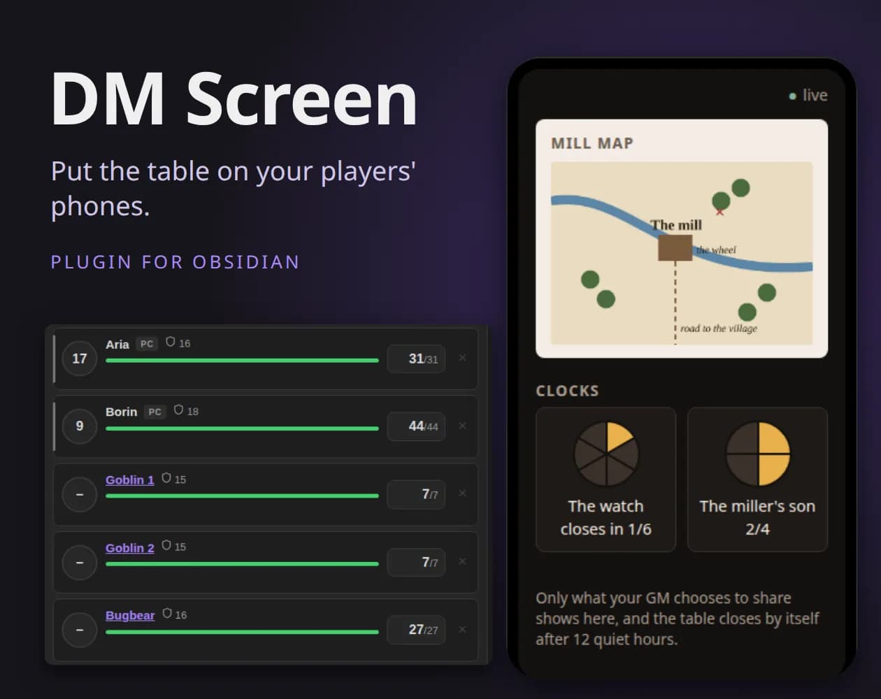 DM Screen - Obsidian Plugin