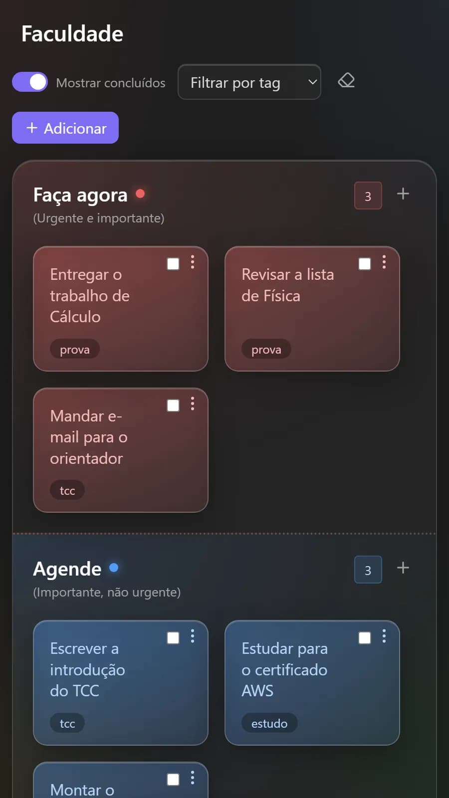 Eisenhower Post-its screenshot