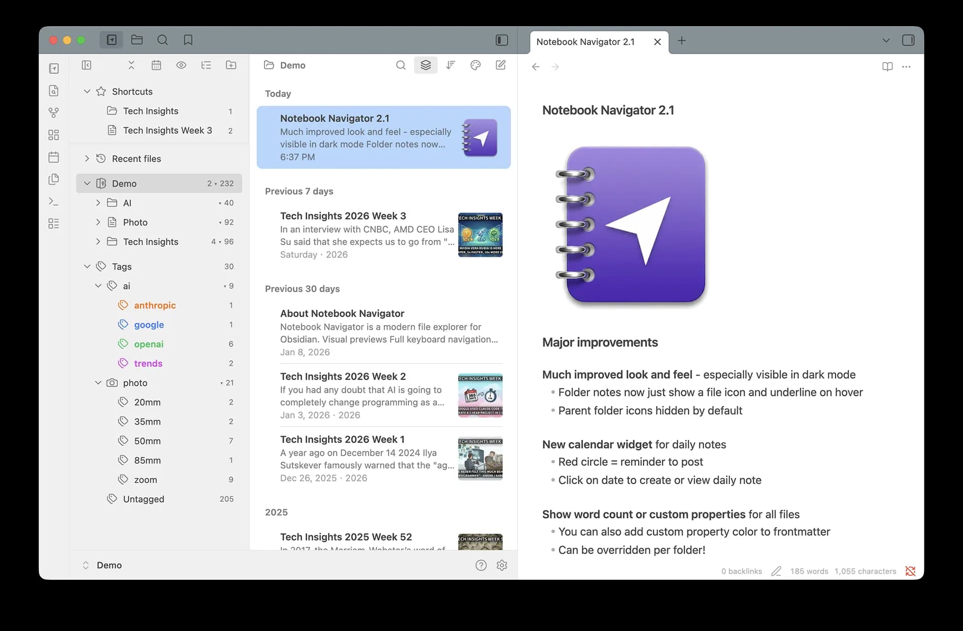 Notebook Navigator screenshot