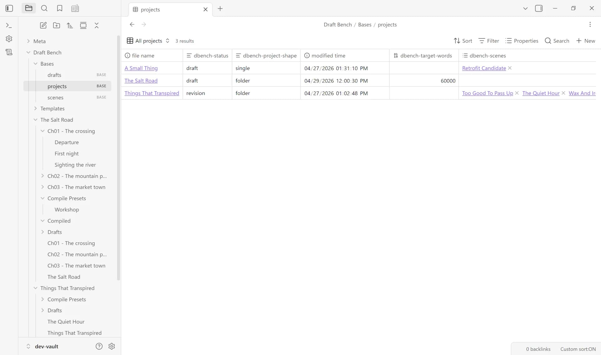 Draft Bench screenshot