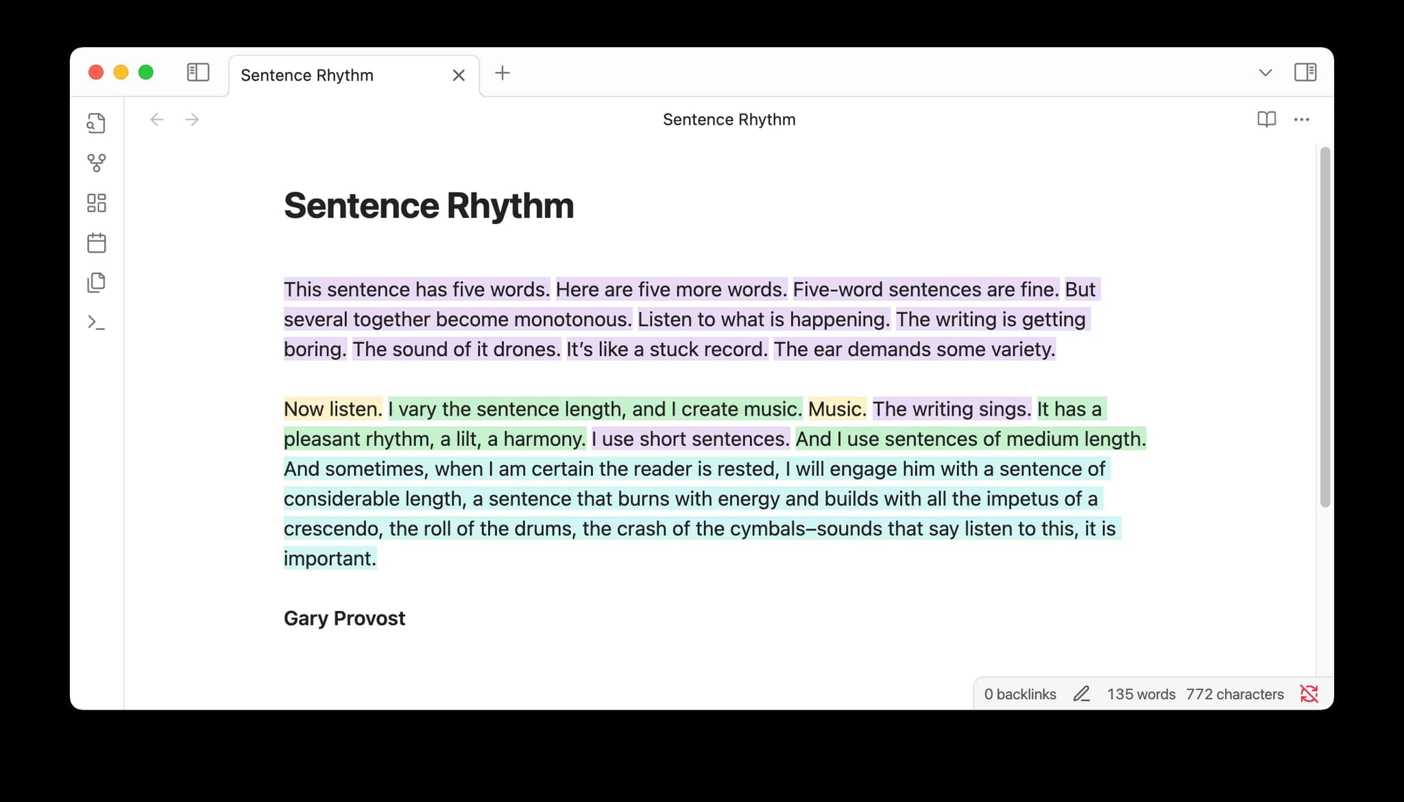 Sentence Rhythm screenshot