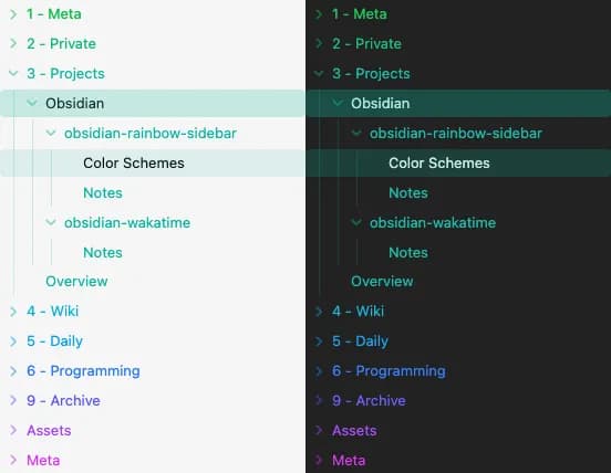 Rainbow-Colored Sidebar screenshot
