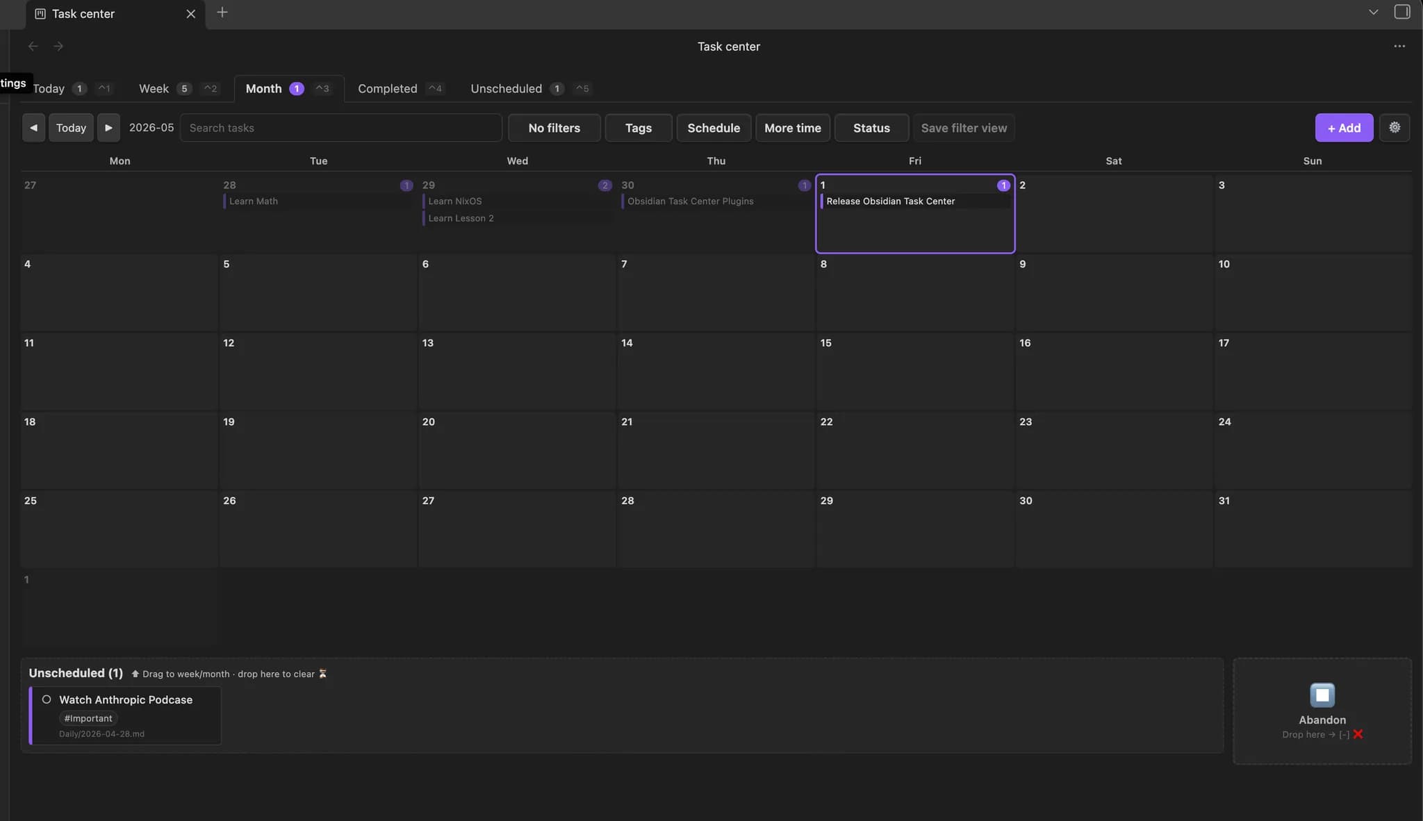 Task Center screenshot
