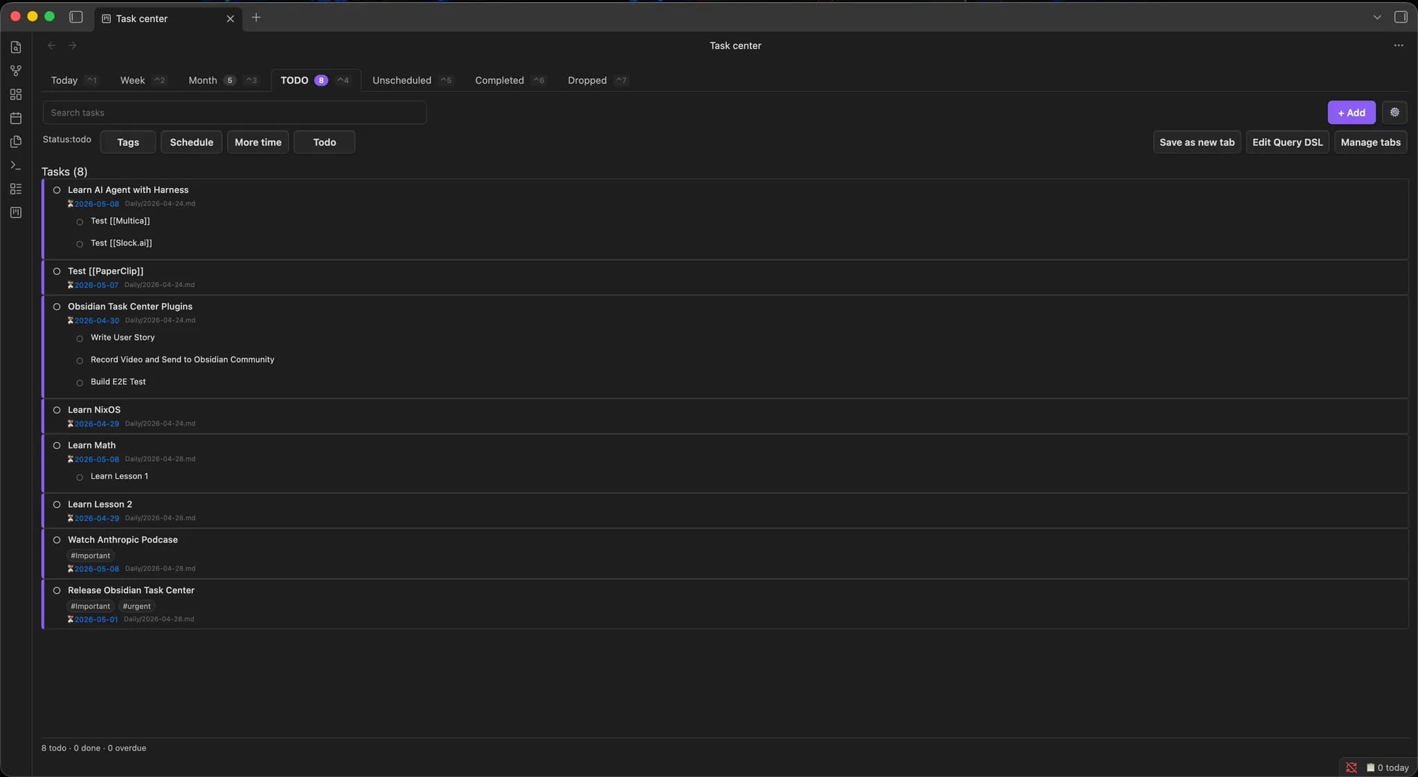Task Center screenshot