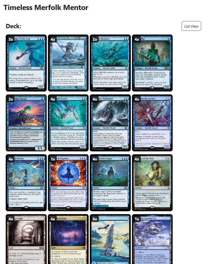 MTG Deck screenshot