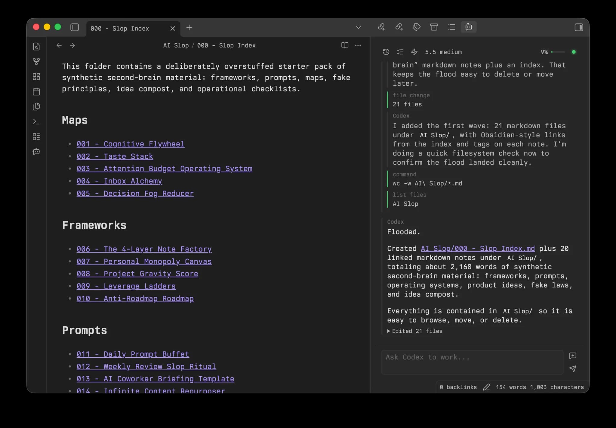 Codex Panel screenshot