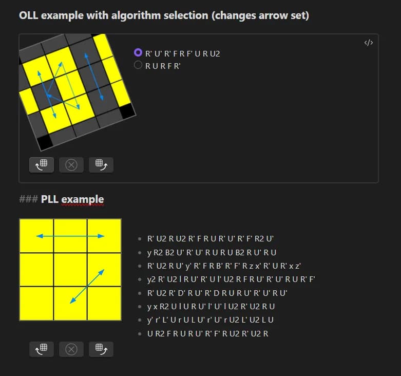 Rubik Cube algorithms screenshot