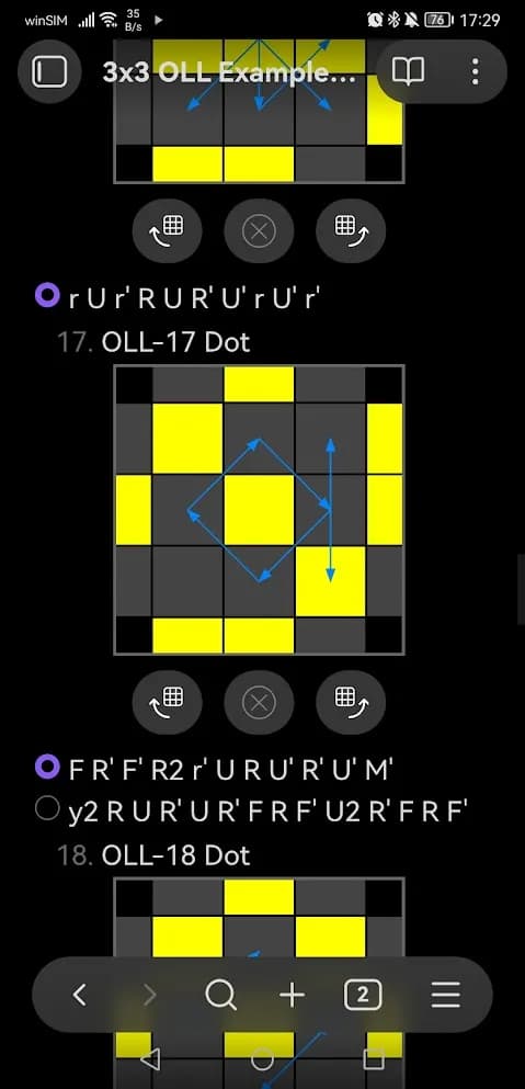 Rubik Cube algorithms screenshot