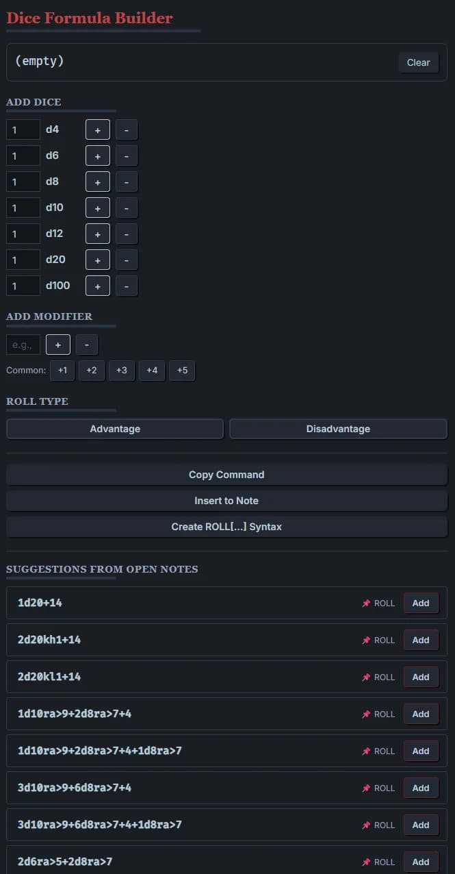 RPG Dice Roller screenshot