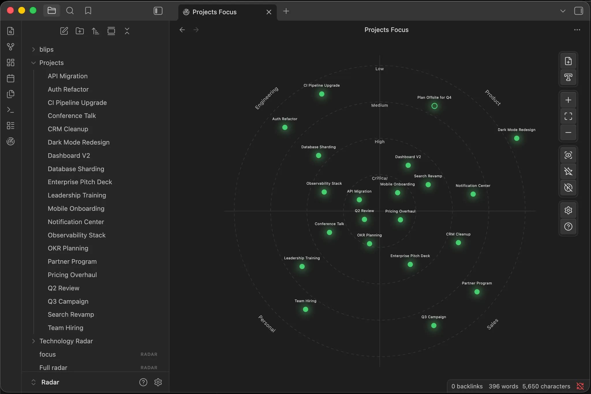 Radar screenshot