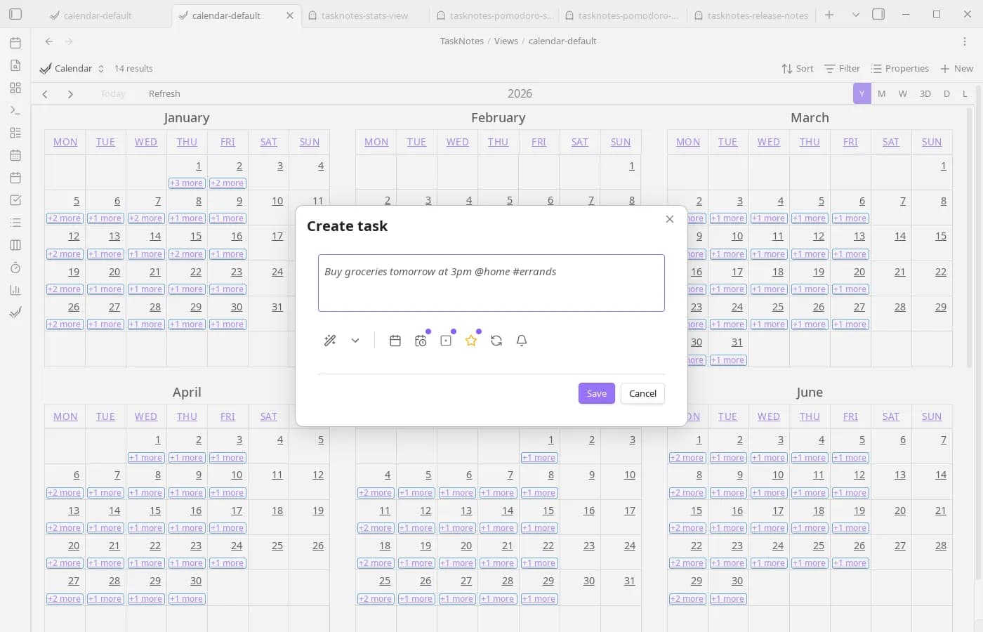 TaskNotes screenshot