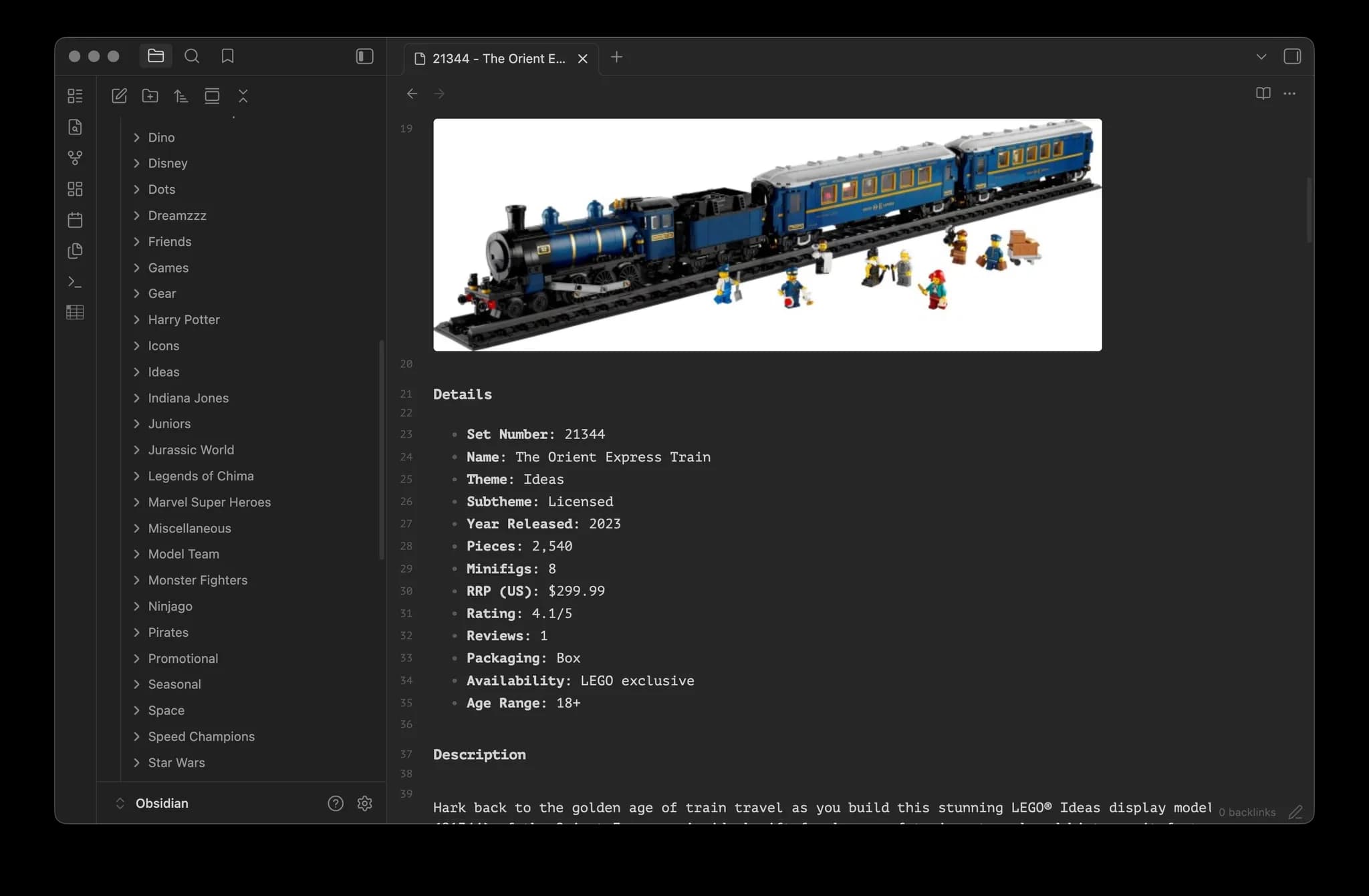 Brickset LEGO screenshot
