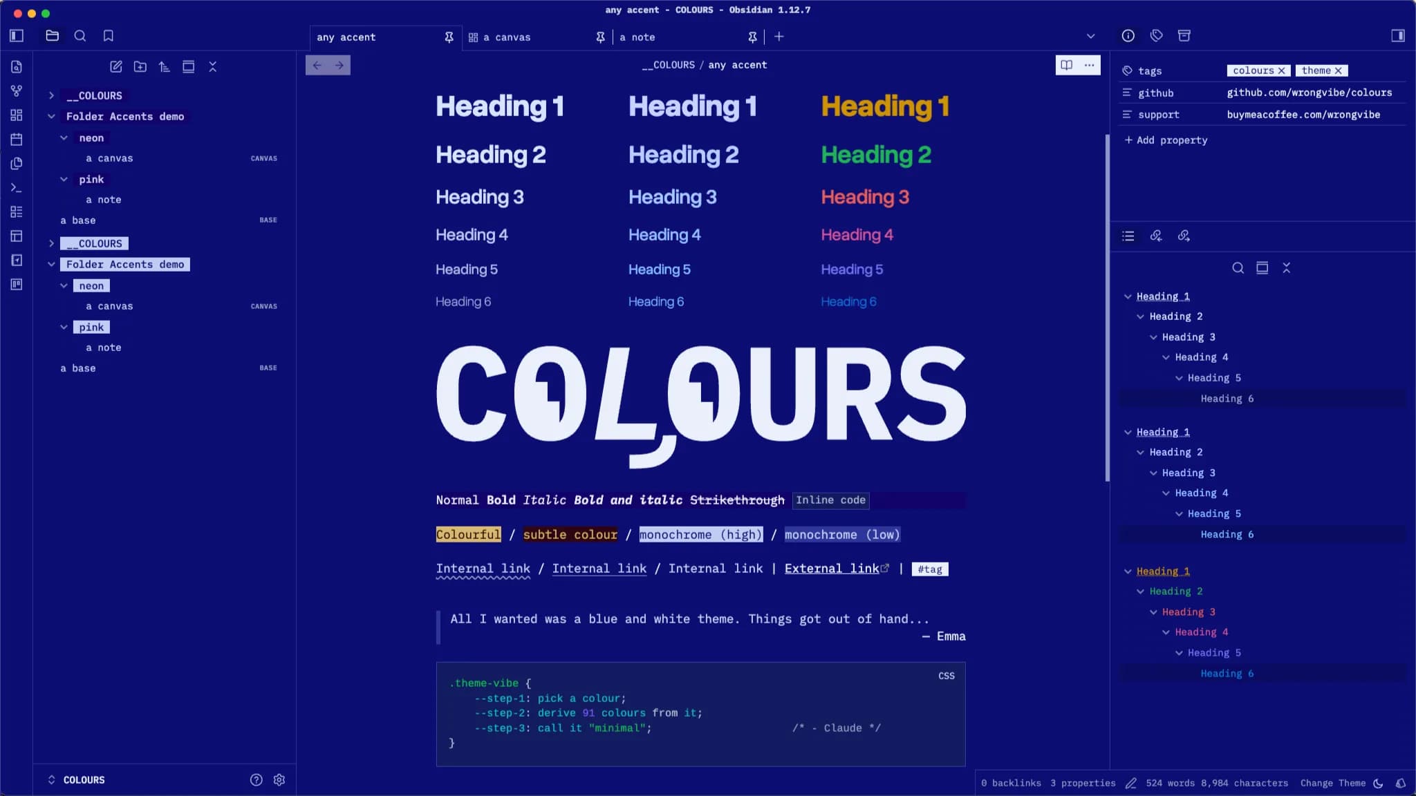 COLOURS screenshot