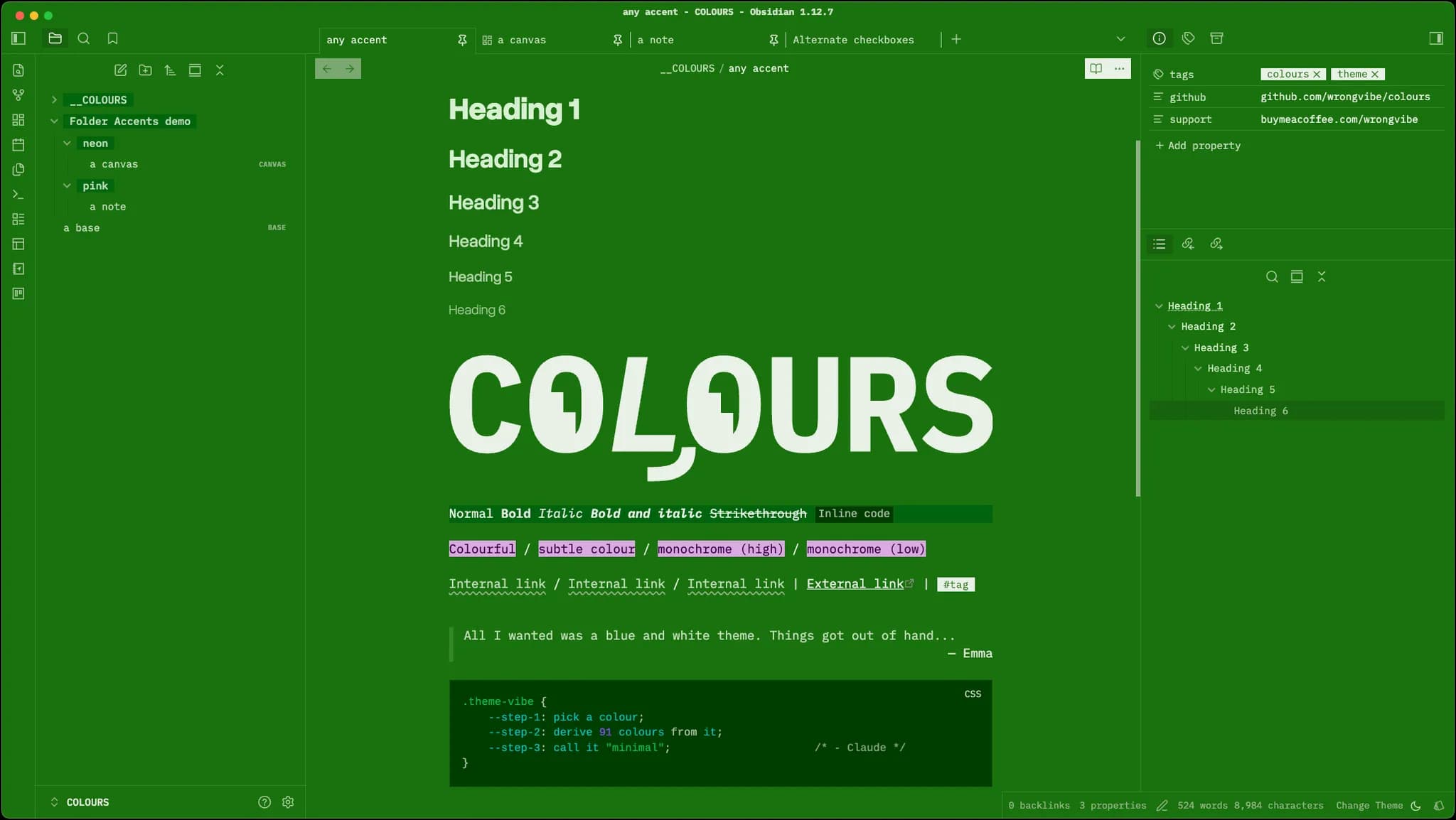 COLOURS screenshot