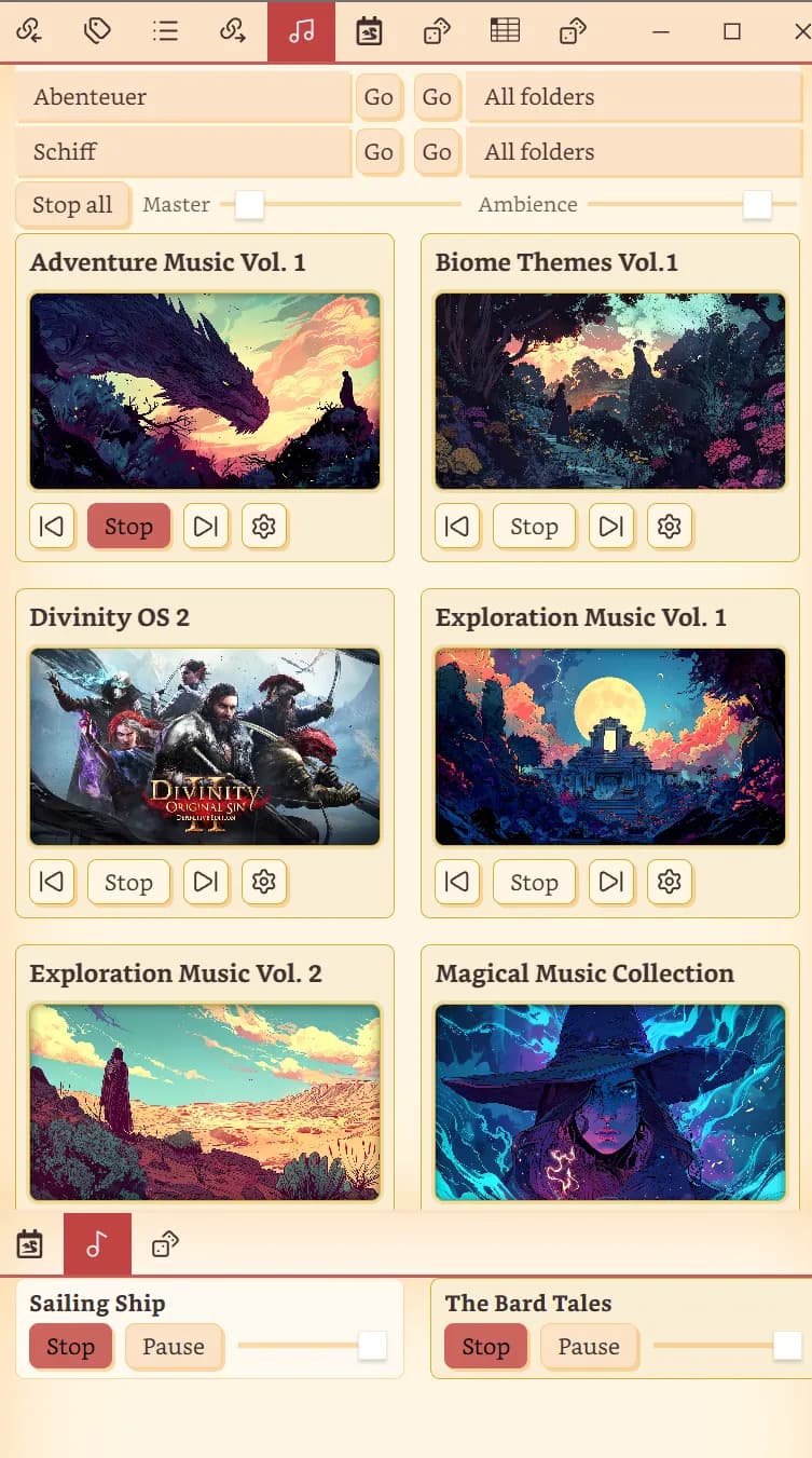TTRPG Tools - Soundboard screenshot