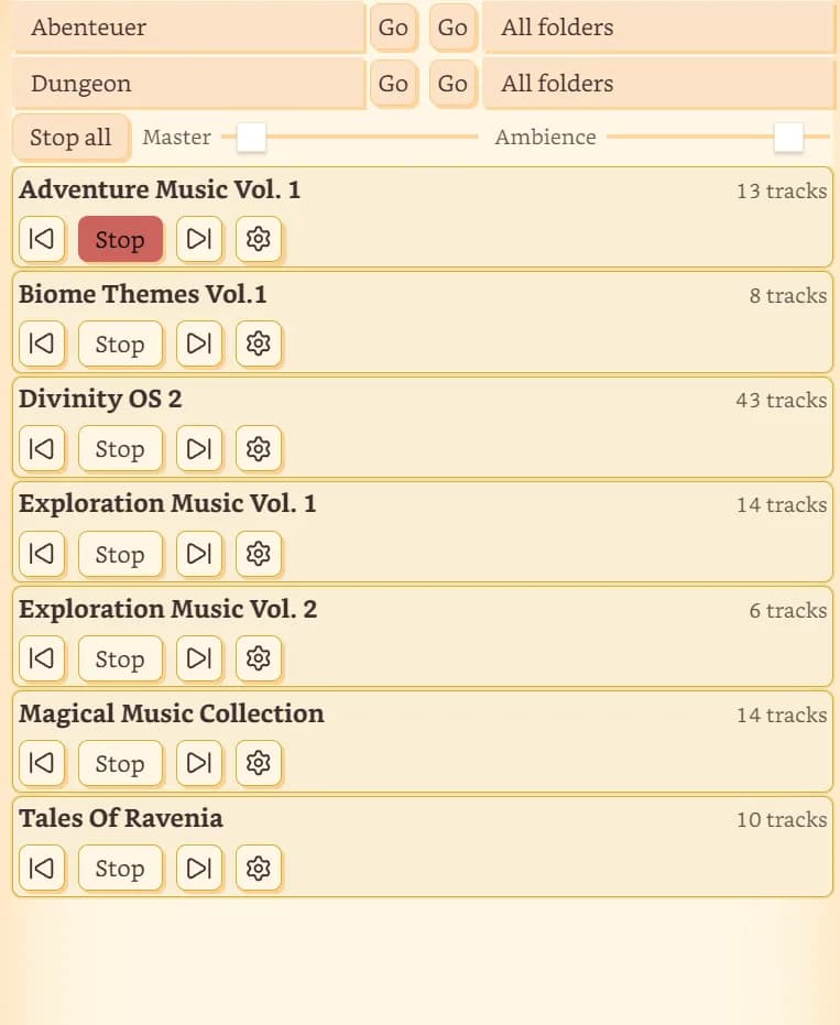 TTRPG Tools - Soundboard screenshot