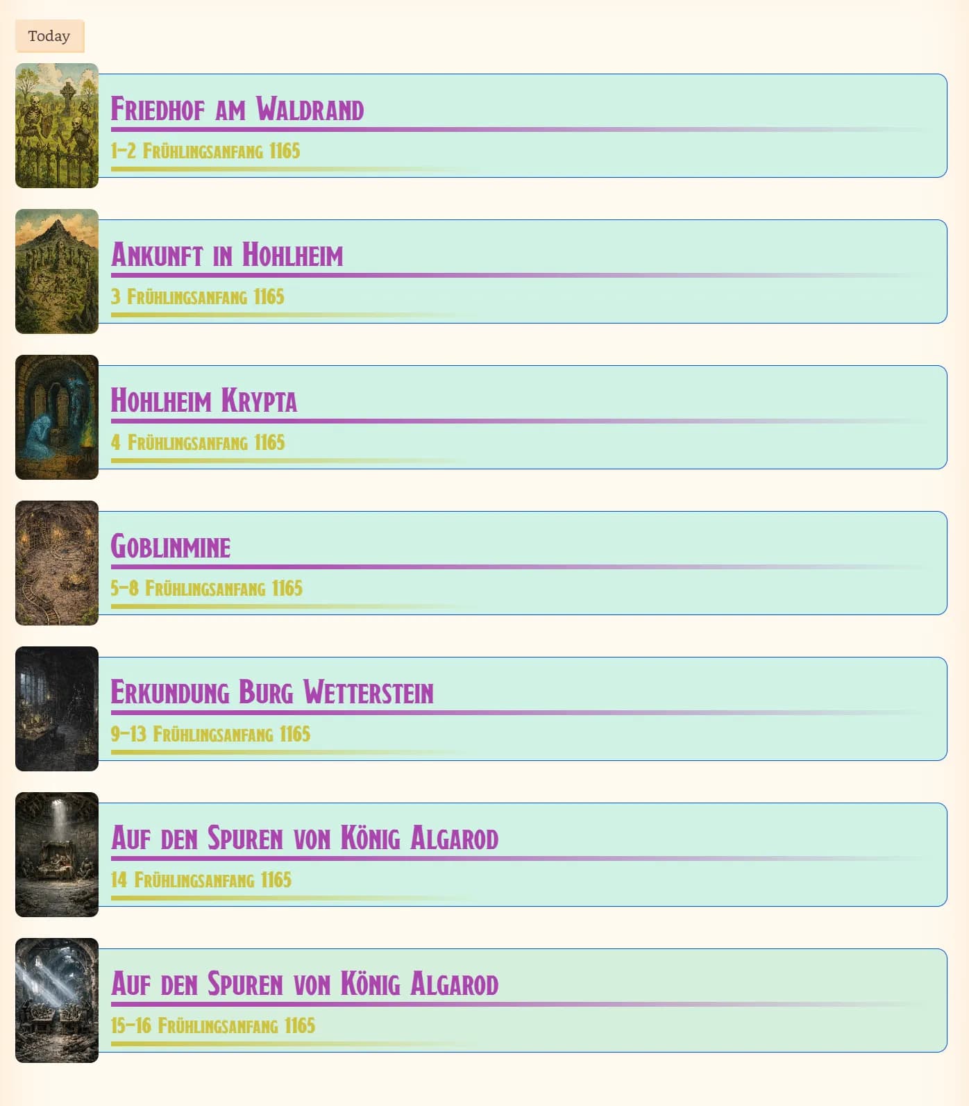TTRPG Tools - Timeline screenshot