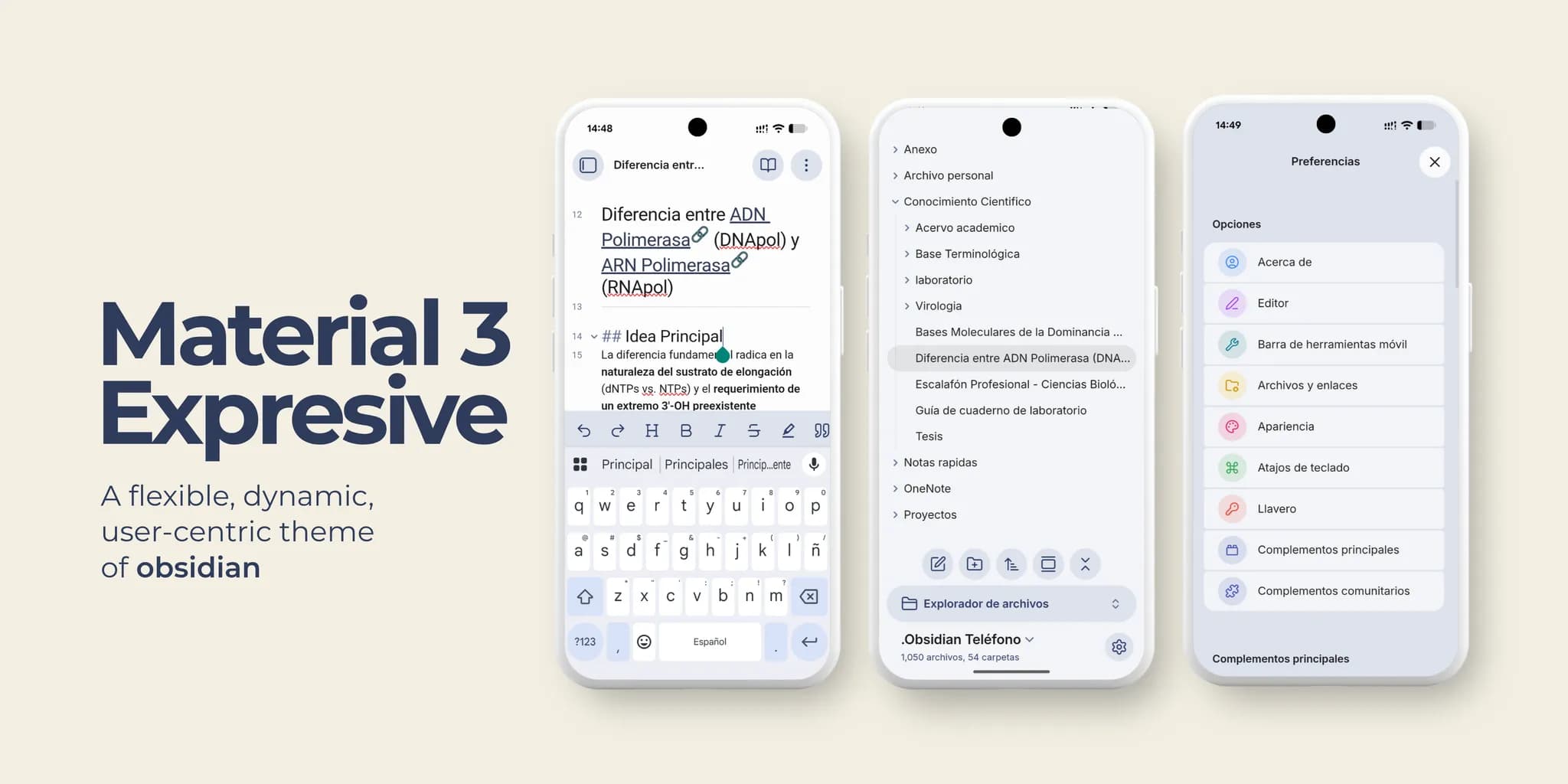 Material 3 Expressive - Obsidian Theme