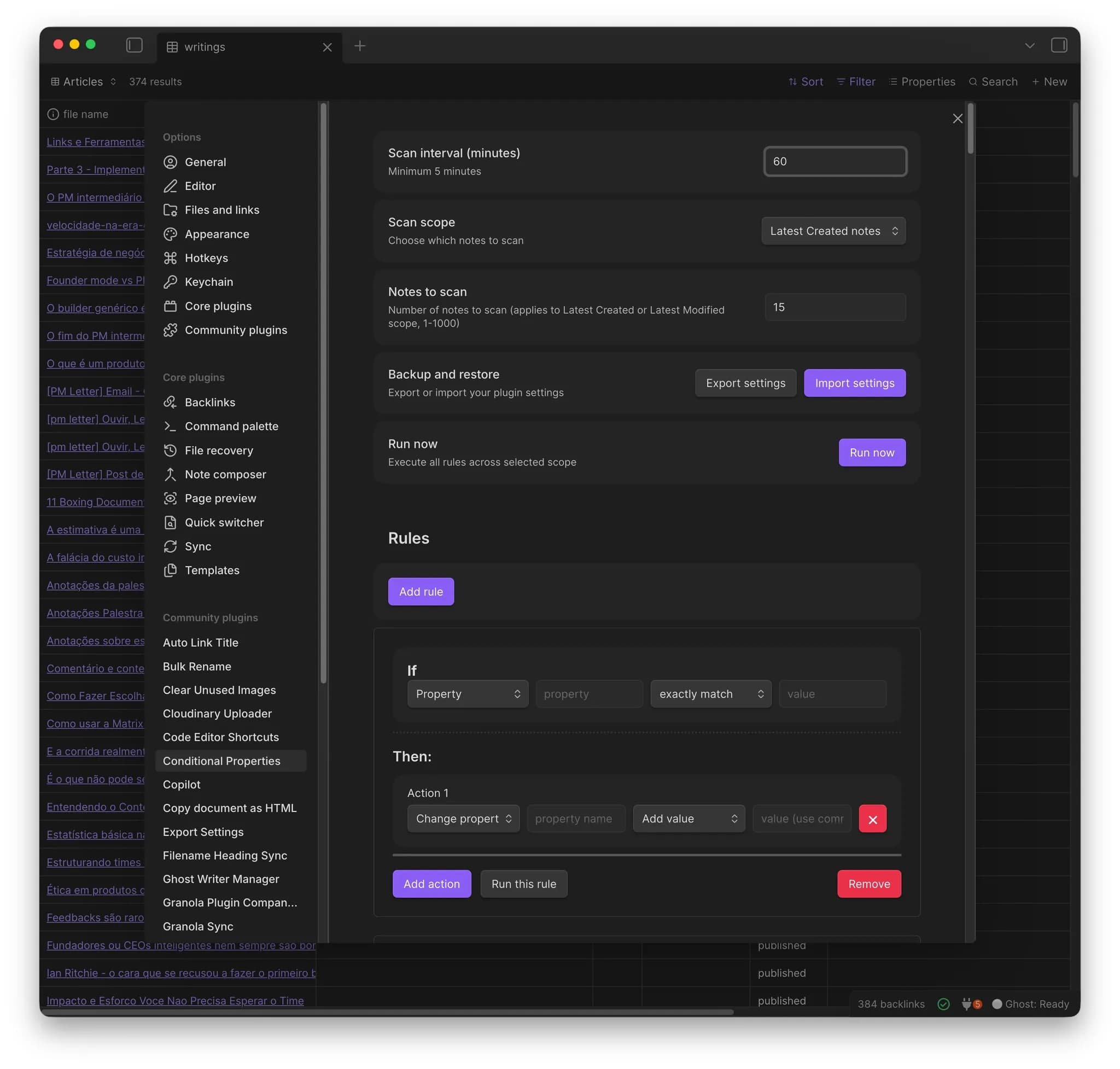 Conditional Properties screenshot