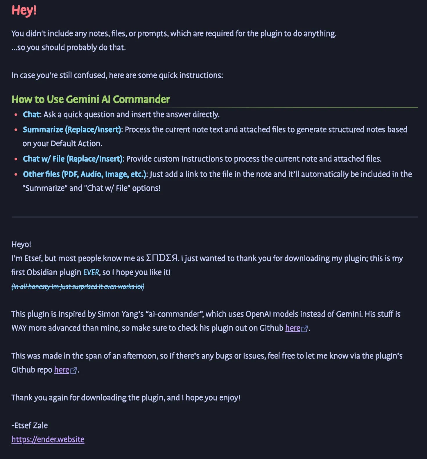 Gemini AI Commander screenshot
