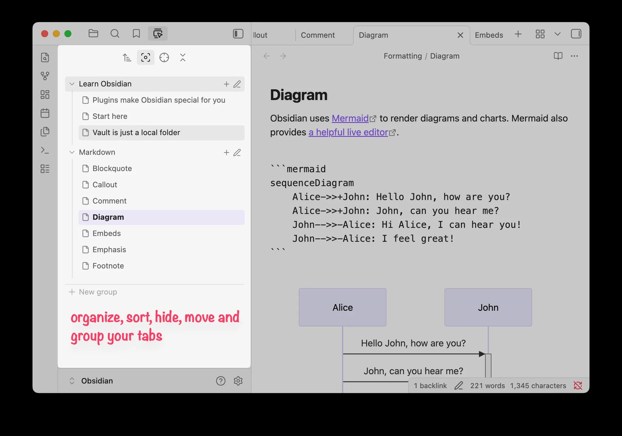 Vertical Tabs screenshot