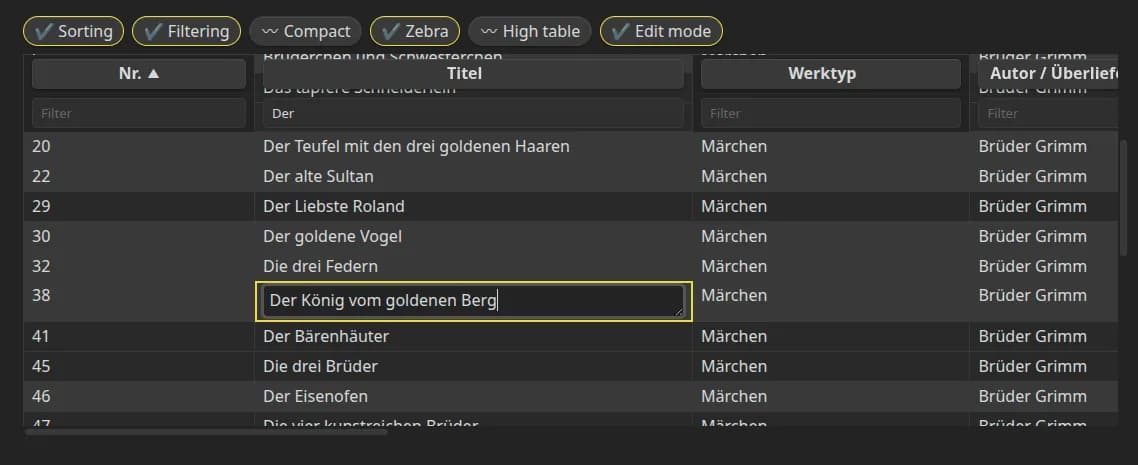 CSV Modern Codeblock screenshot