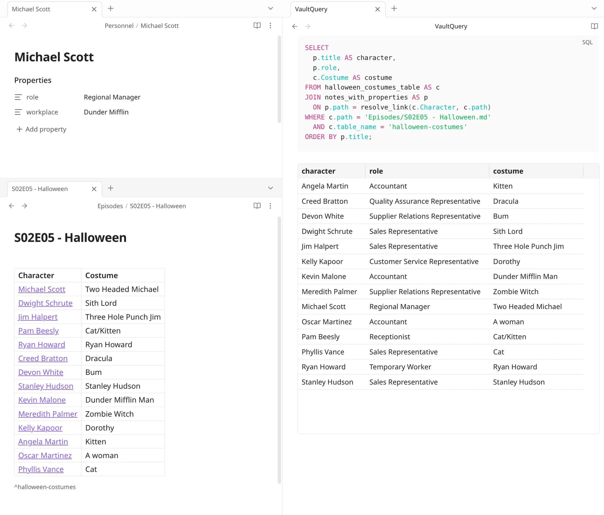 VaultQuery screenshot
