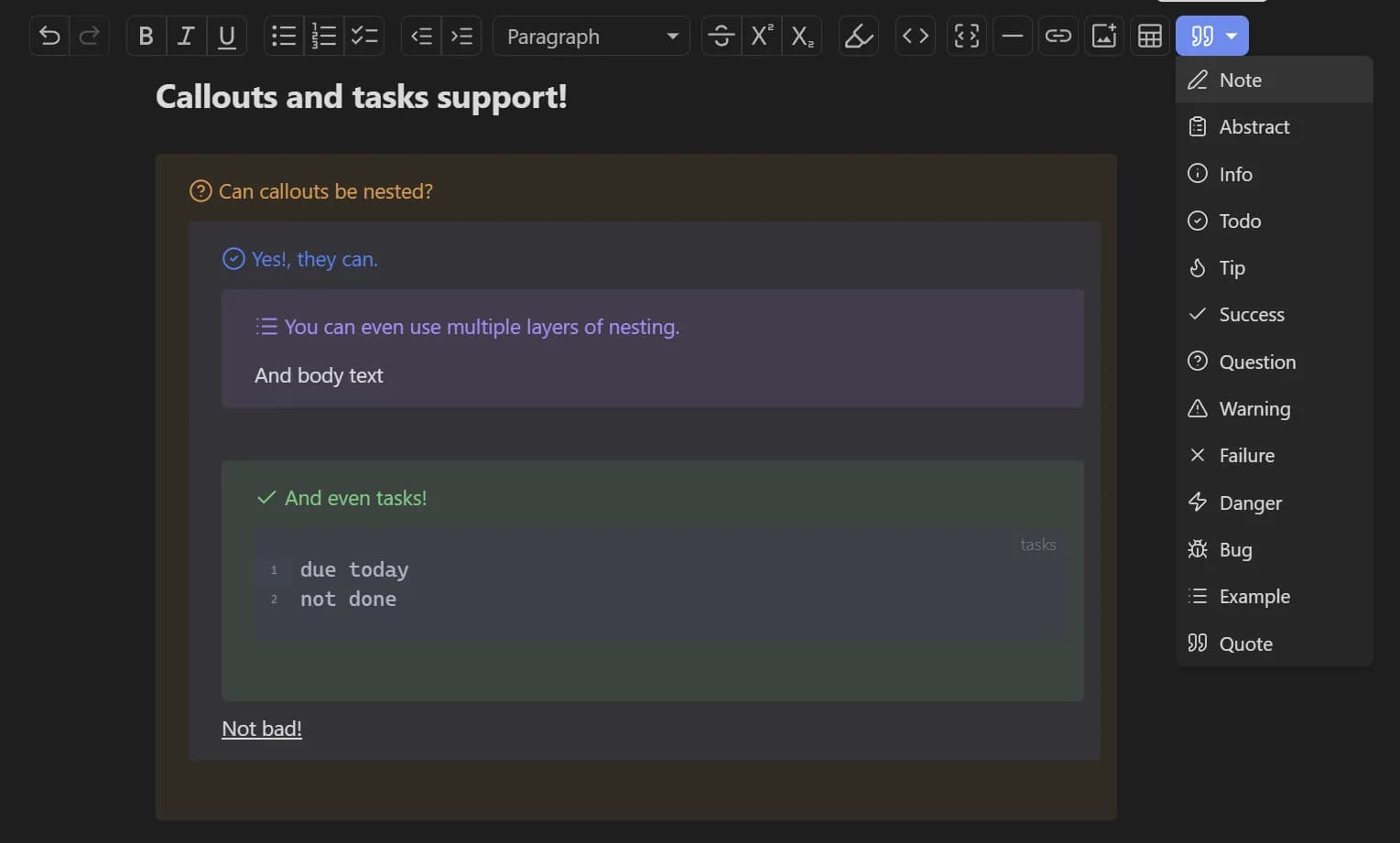 Rich Text Editor screenshot