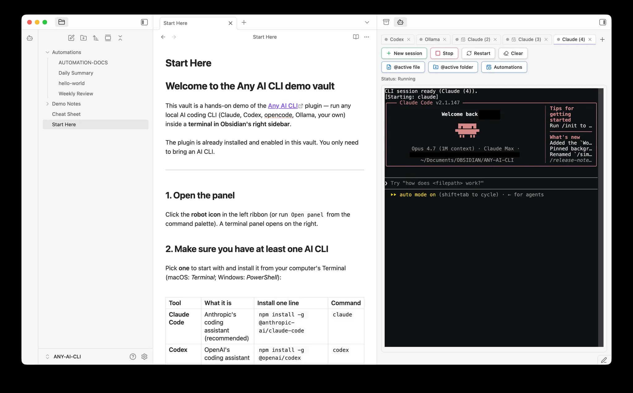 Any AI CLI screenshot