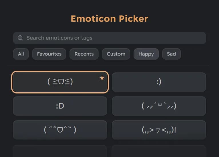 Emoticon Picker screenshot