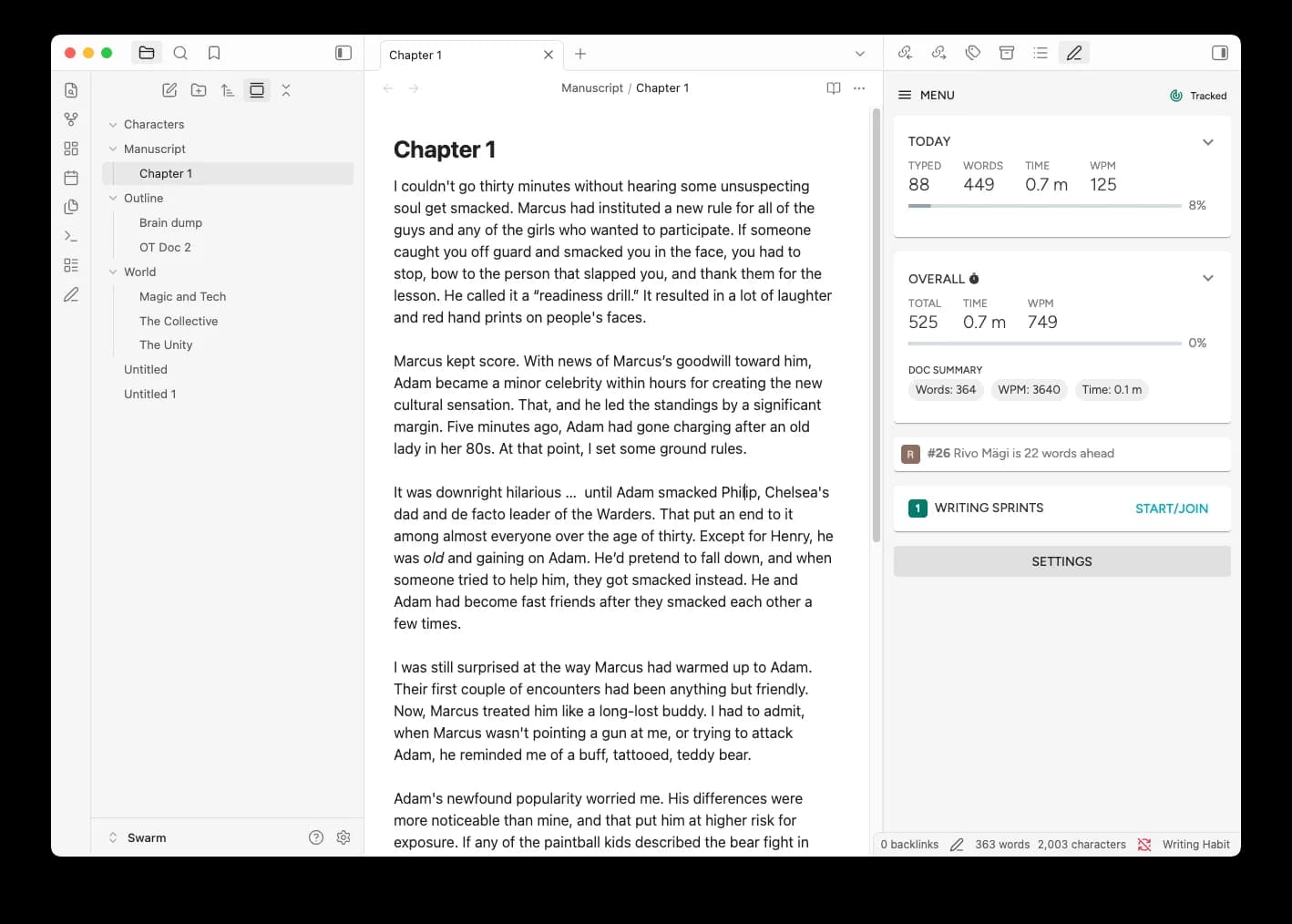 Writing Habit screenshot