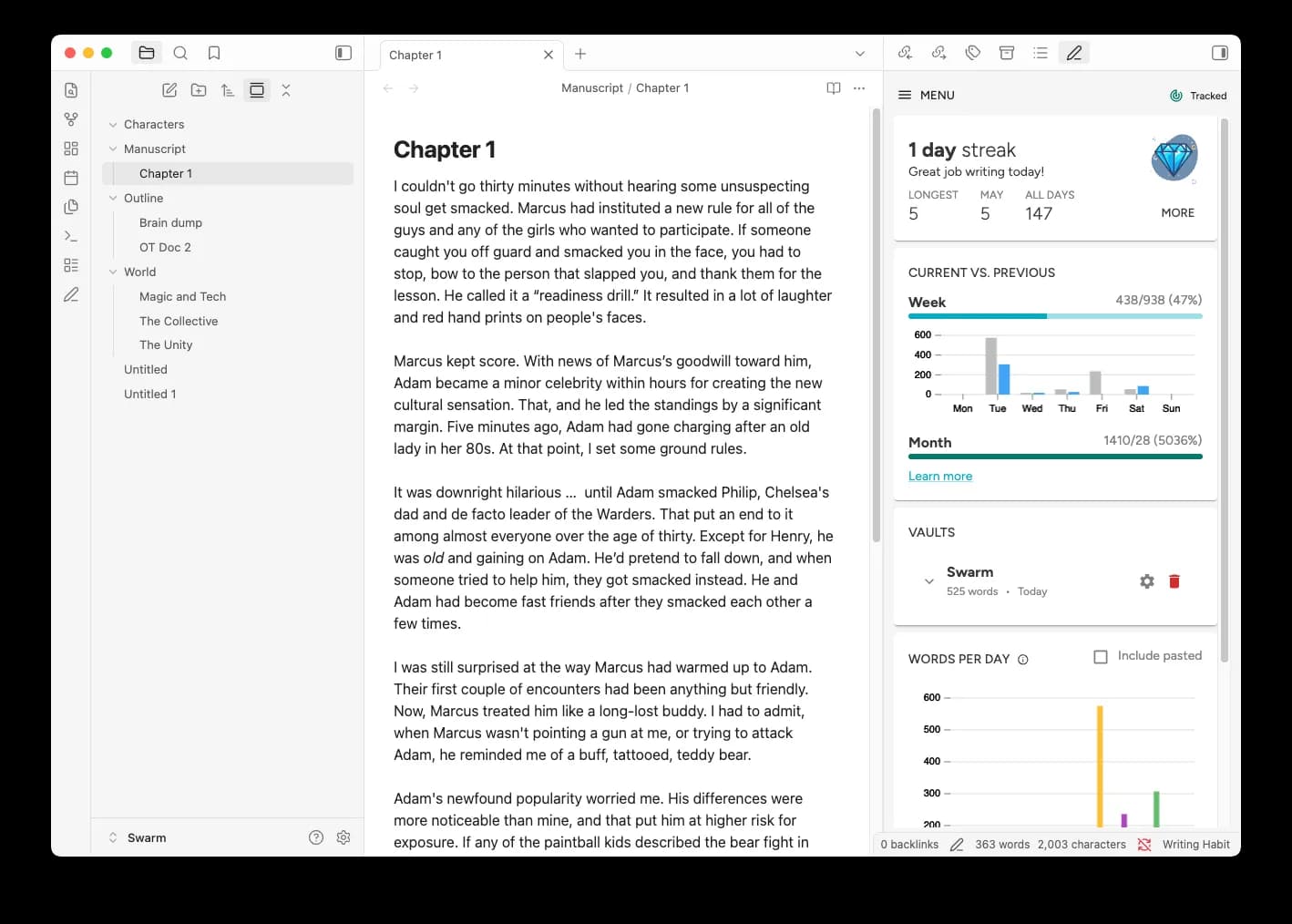 Writing Habit screenshot