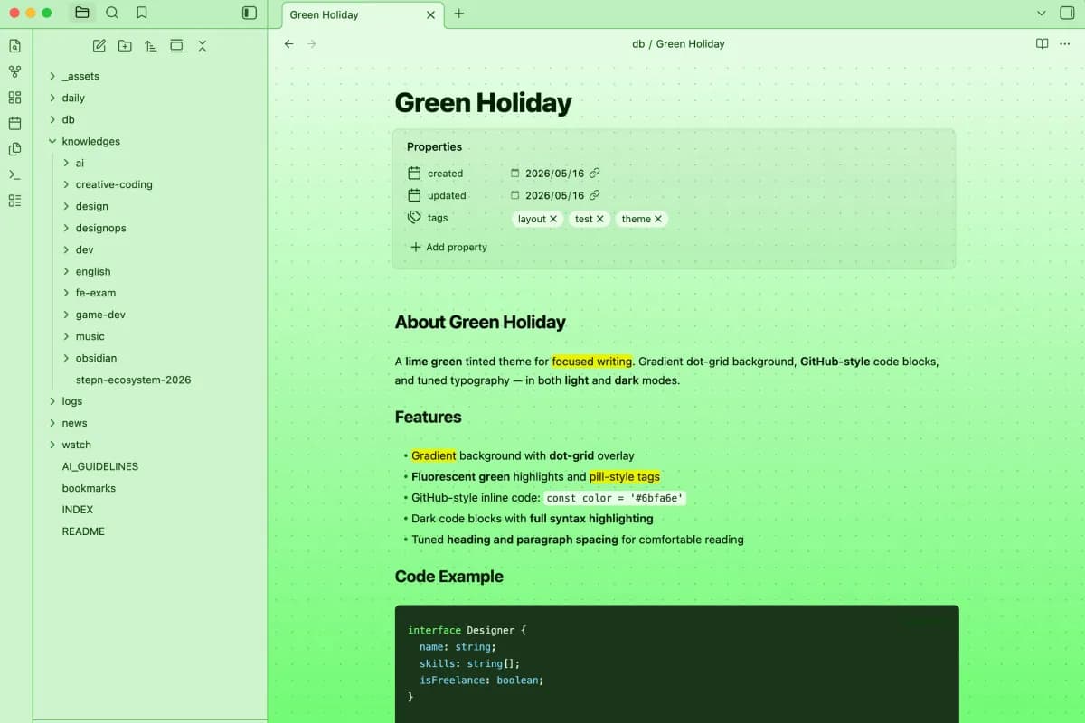 Green Holiday screenshot