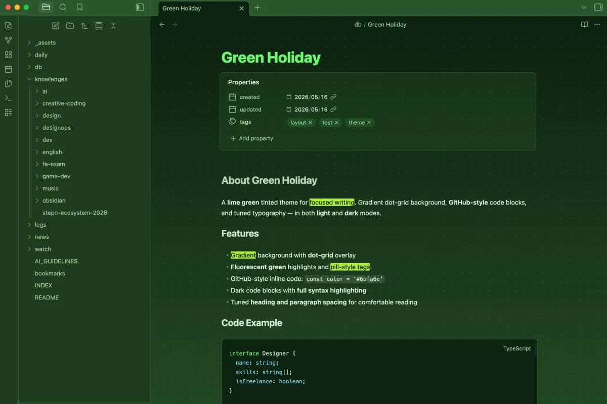 Green Holiday screenshot