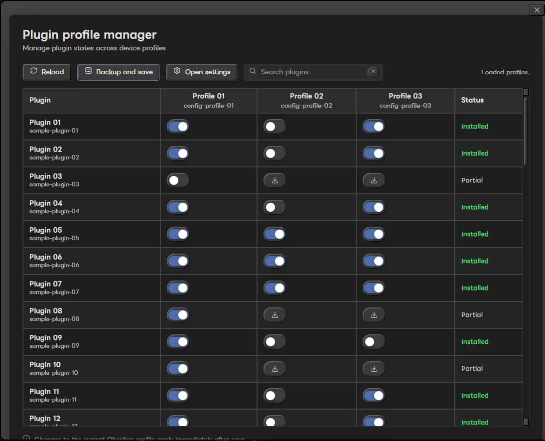 Profile Manager screenshot