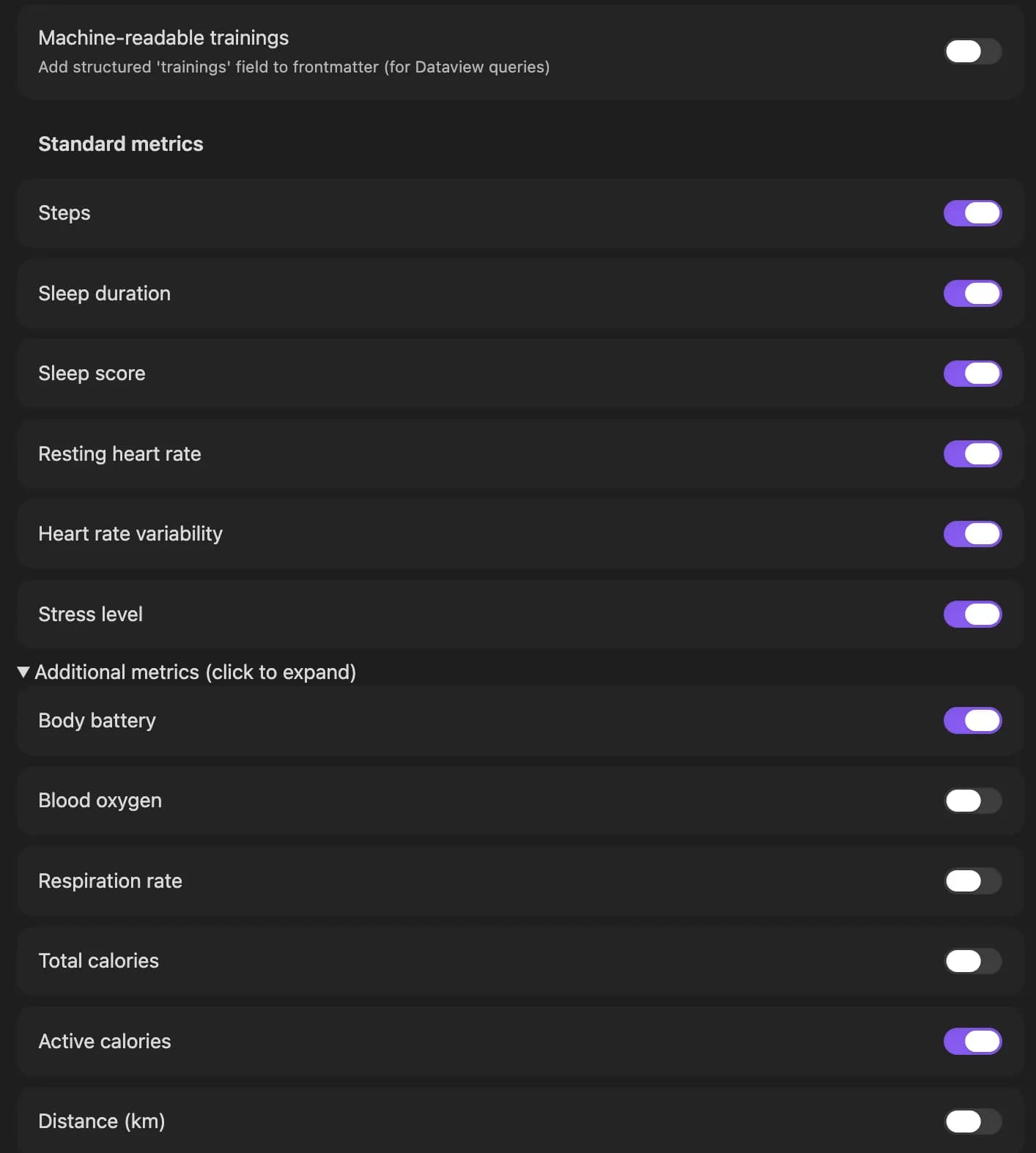Garmin Health Sync screenshot