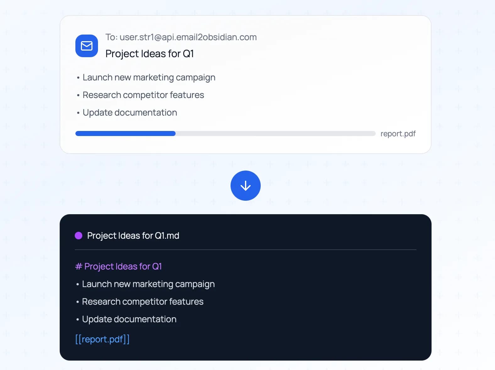 Send Email into Vault screenshot