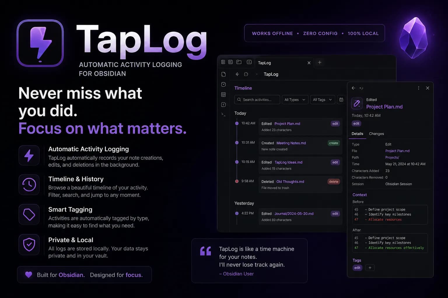 TapLog screenshot