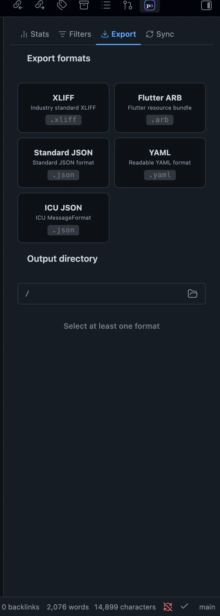 PO Editor screenshot