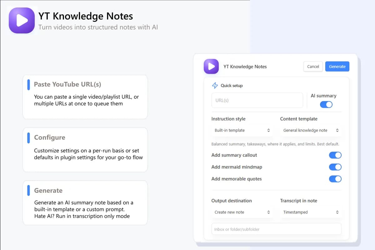 YT Knowledge Notes screenshot