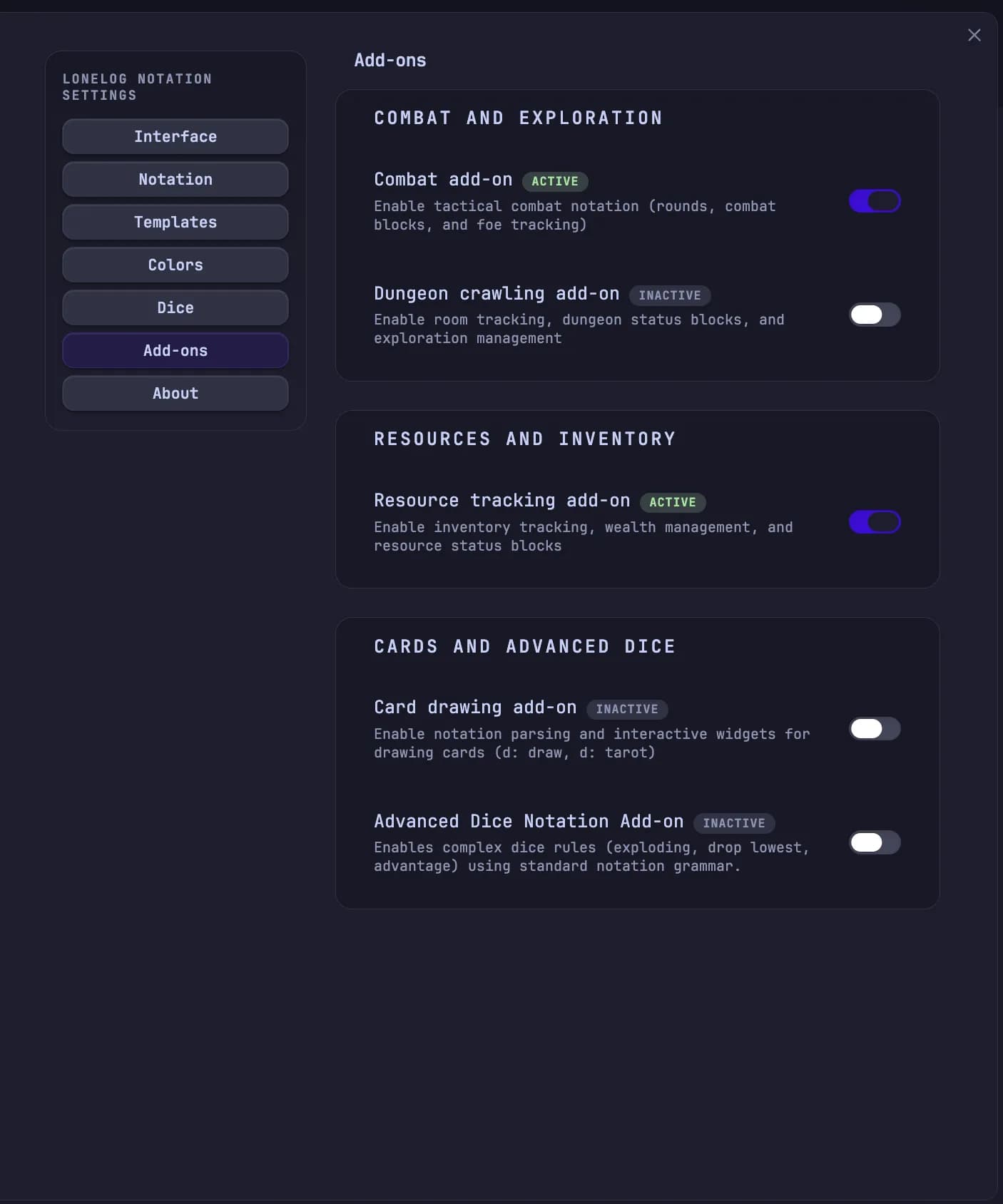 Lonelog screenshot