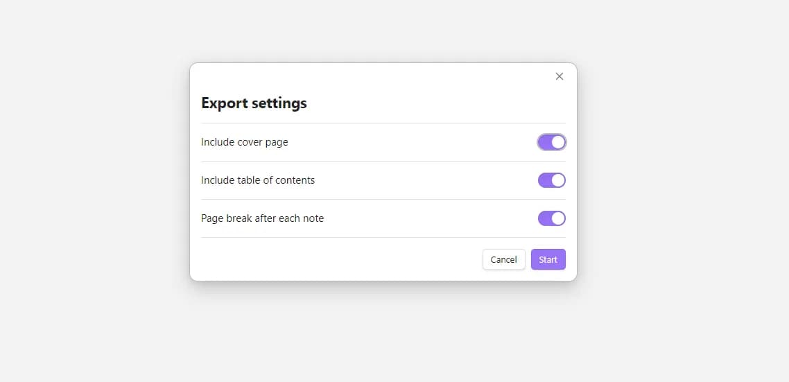 Consolidate to PDF screenshot