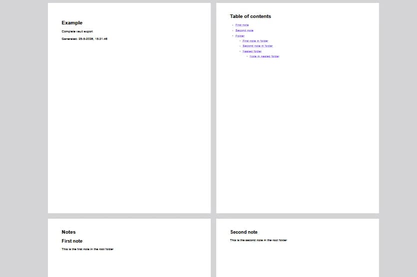 Consolidate to PDF screenshot
