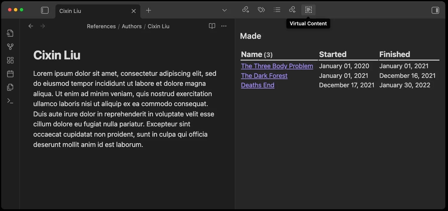 Virtual Content screenshot