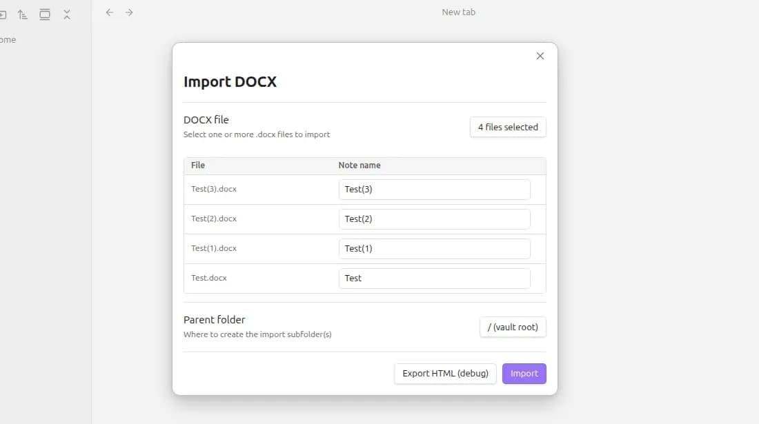 DOCX Importer screenshot
